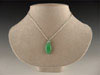 Chrysoprase Drop with Apatite and Peridot Accent Stones on a Sterling Silver Double Chain.  16" Long with a 1" Extender.